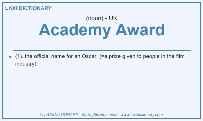 Definition Academy Award in British English