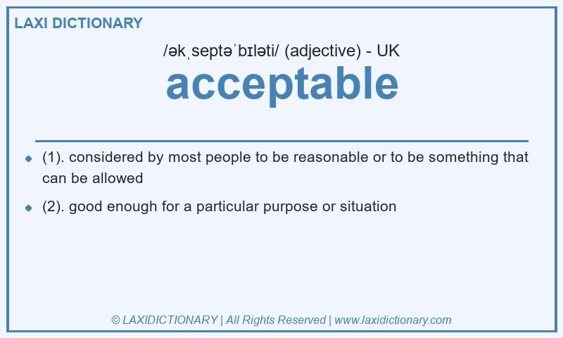 Definition acceptable in British English
