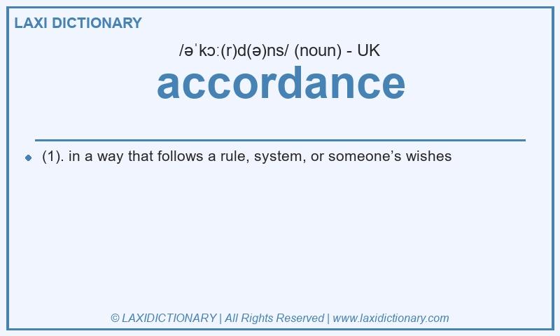 Definition accordance in British English