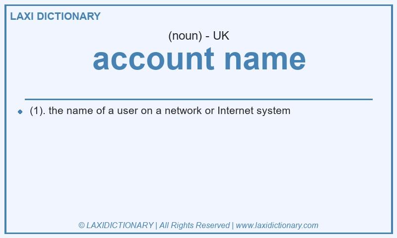 Definition account name in British English