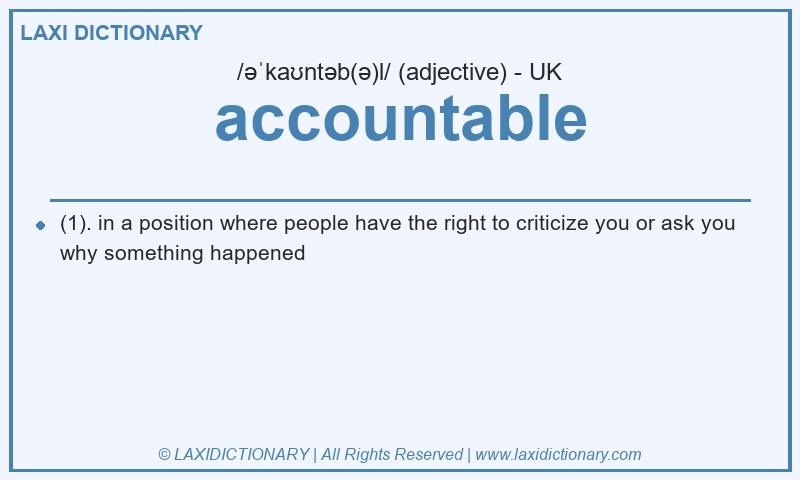 Definition accountable in British English