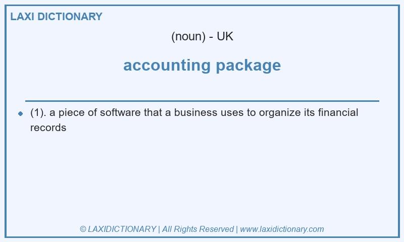 Definition accounting package in British English