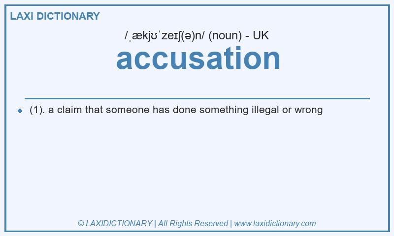 Definition accusation in British English