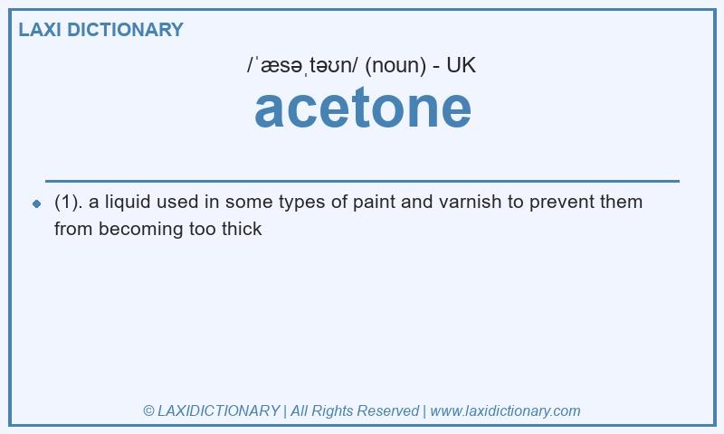 Definition acetone in British English