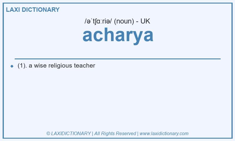 Definition acharya in British English