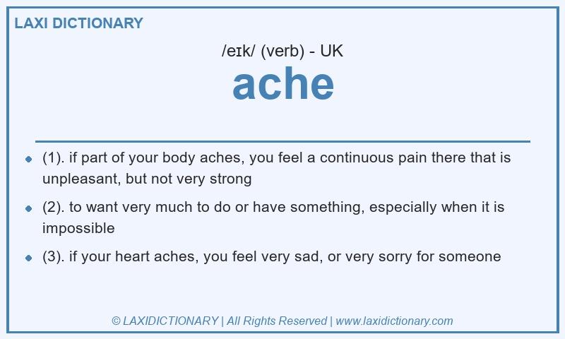 Definition ache in British English