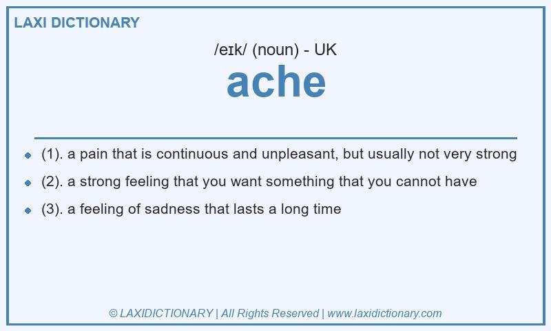 Definition ache in British English