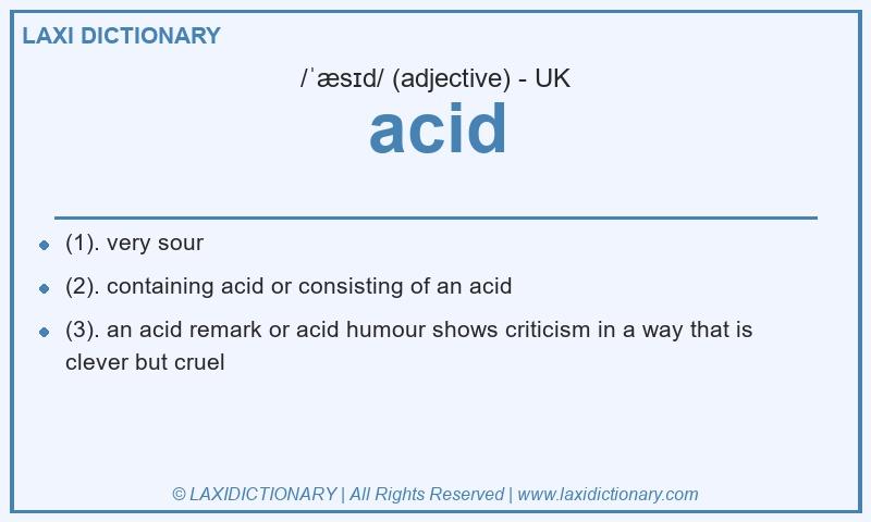 Definition acid in British English