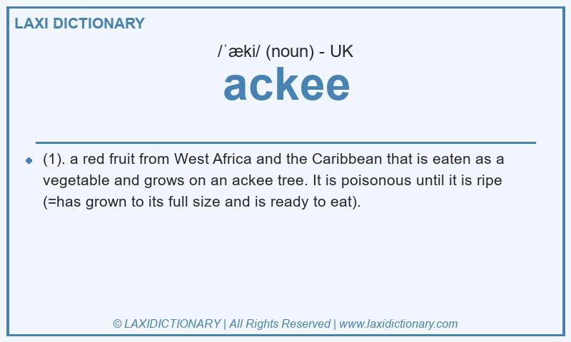 Definition ackee in British English