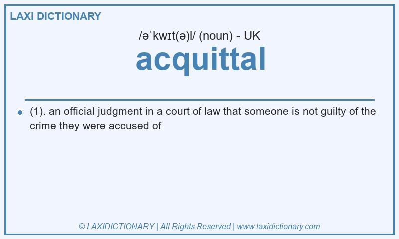 Definition acquittal in British English