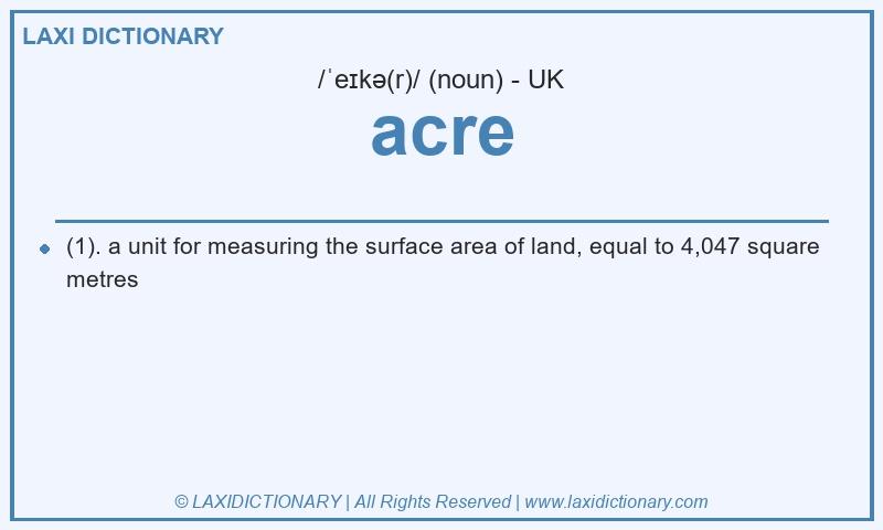 Definition acre in British English