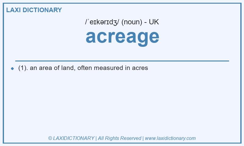 Definition acreage in British English