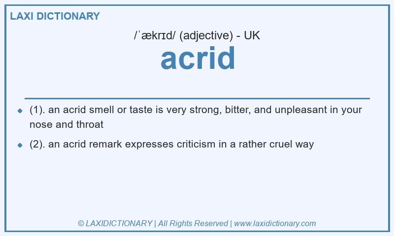 Definition acrid in British English