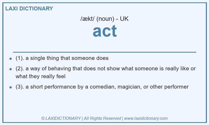 Definition act in British English