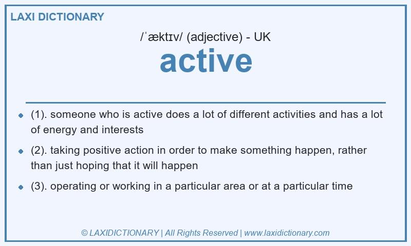 Definition active in British English