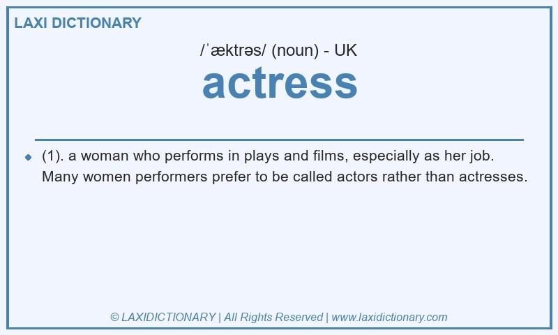 Definition actress in British English