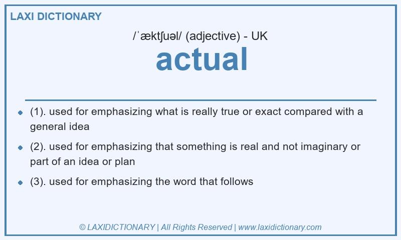 Definition actual in British English