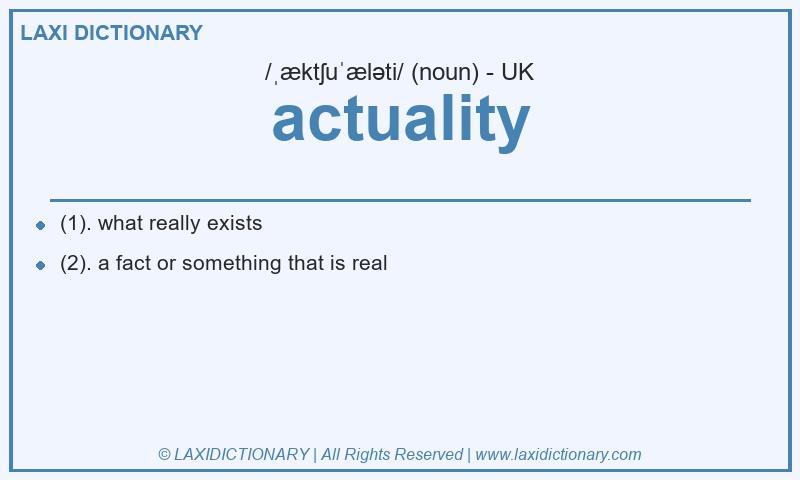Definition actuality in British English