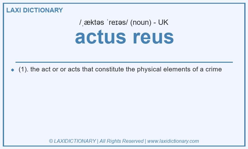 Definition actus reus in British English
