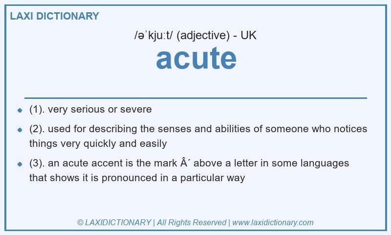 Definition acute in British English