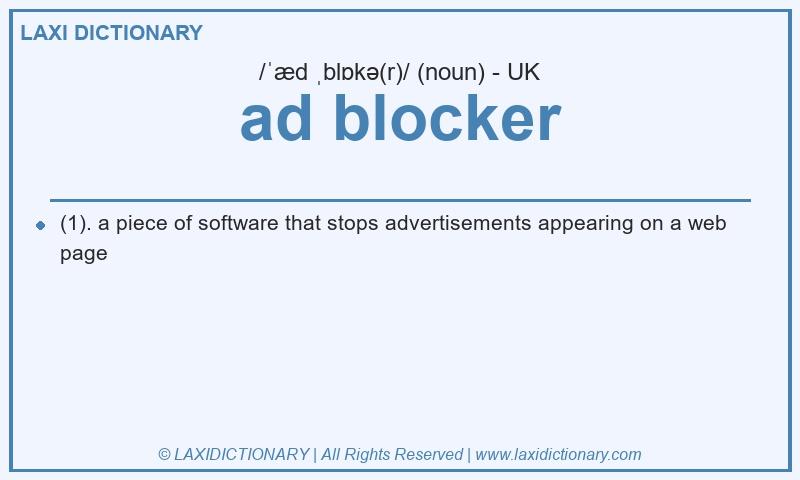 Definition ad blocker in British English
