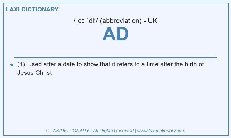 Definition AD in British English