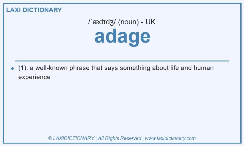 Definition adage in British English