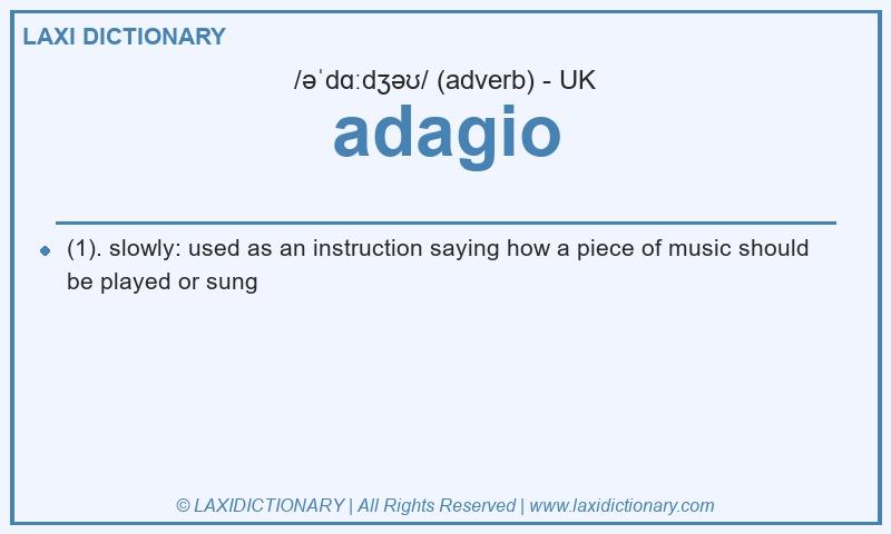 Definition adagio in British English