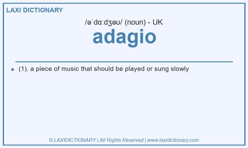 Definition adagio in British English