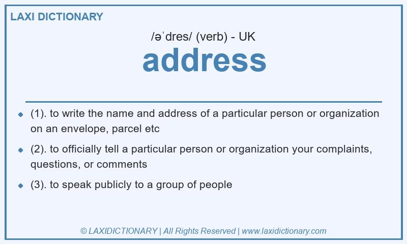 Definition address in British English