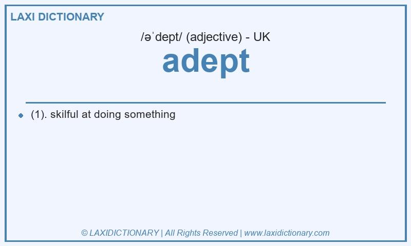 Definition adept in British English
