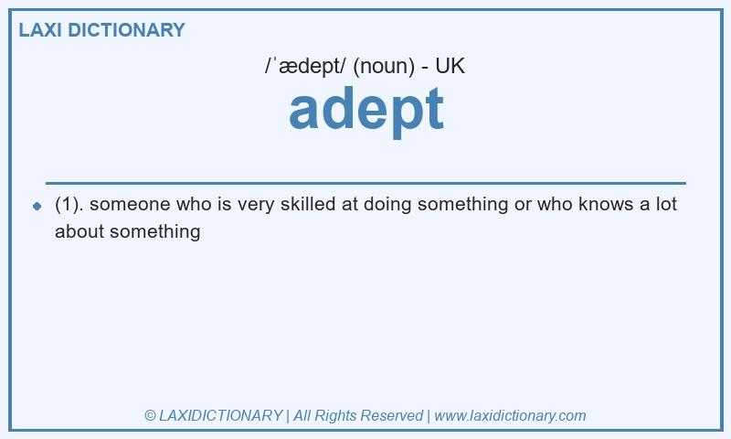 Definition adept in British English