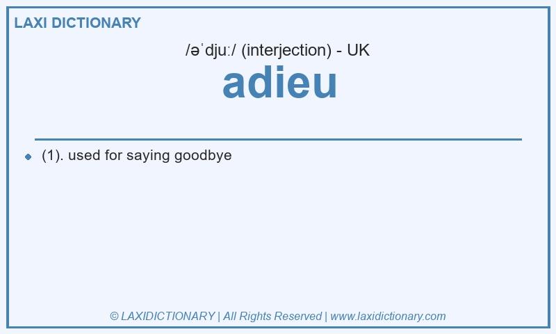Definition adieu in British English