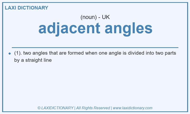 Definition adjacent angles in British English