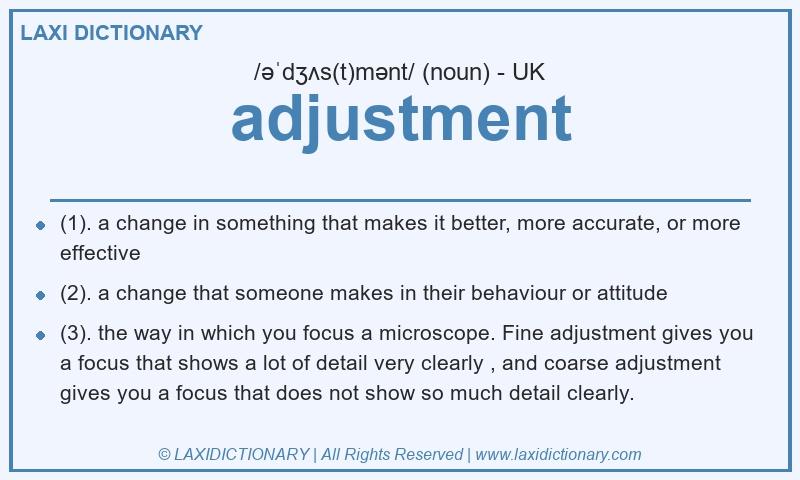 Definition adjustment in British English