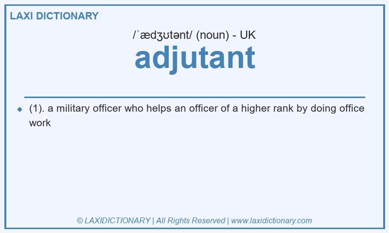 Definition adjutant in British English