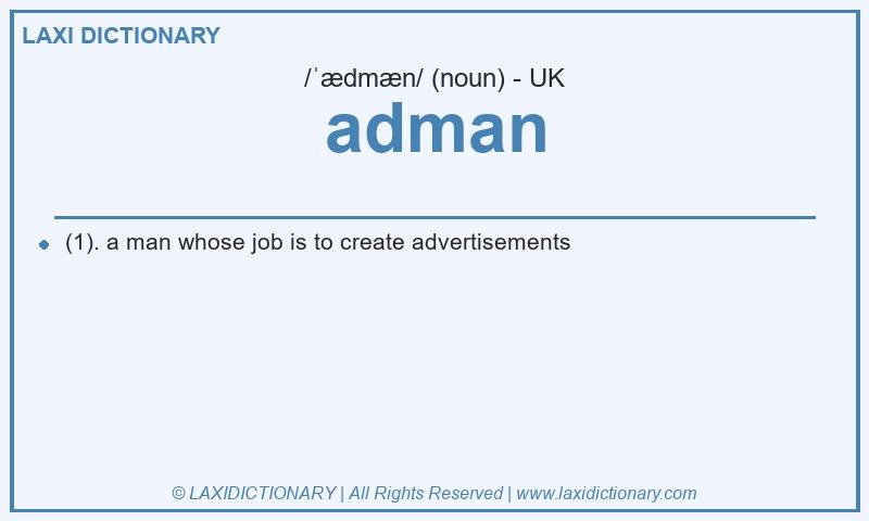 Definition adman in British English