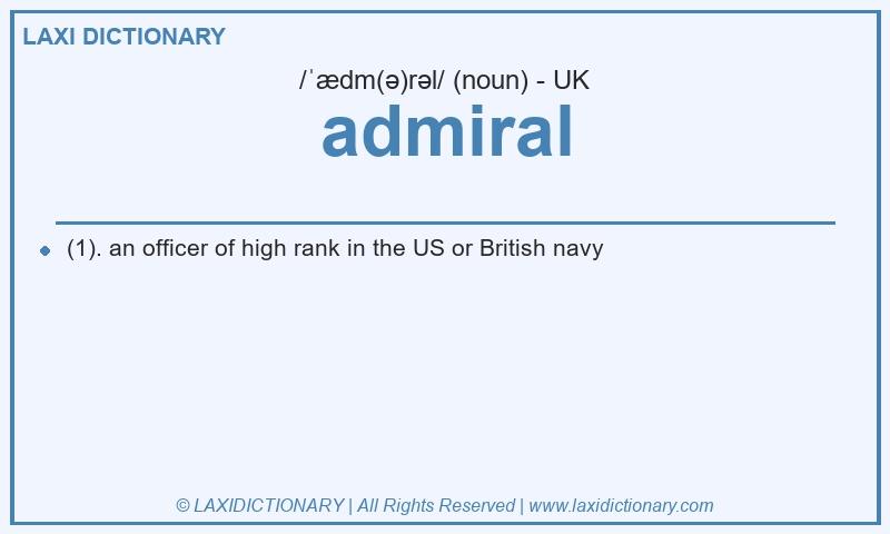Definition admiral in British English