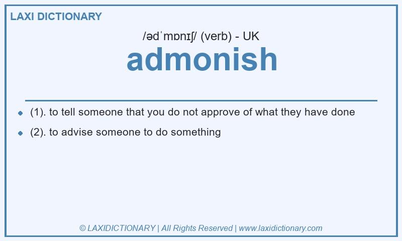 Definition admonish in British English