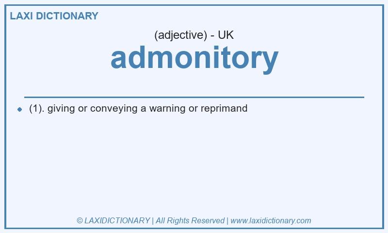 Definition admonitory in British English