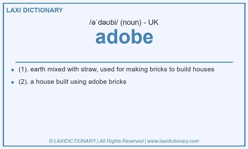 Definition adobe in British English