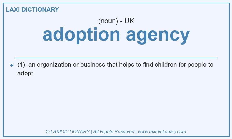 Definition adoption agency in British English