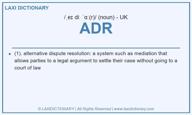 Definition ADR in British English