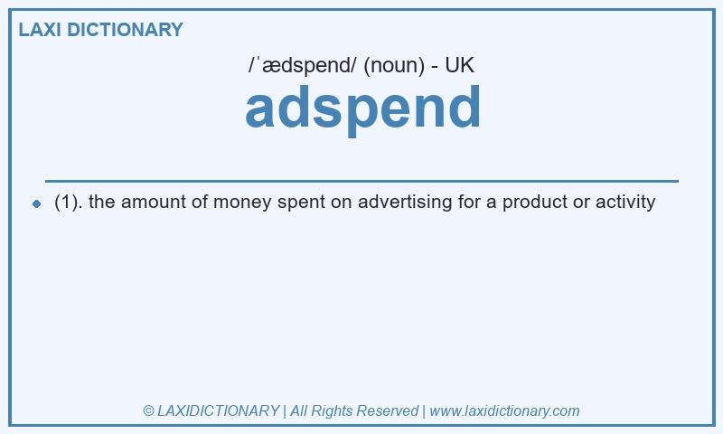 Definition adspend in British English