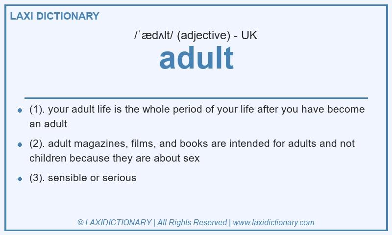 Definition adult in British English