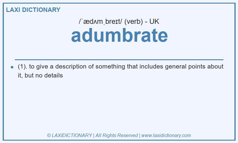 Definition adumbrate in British English