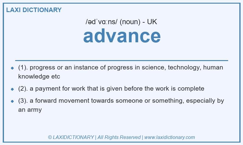 Definition advance in British English