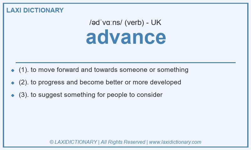 Definition advance in British English