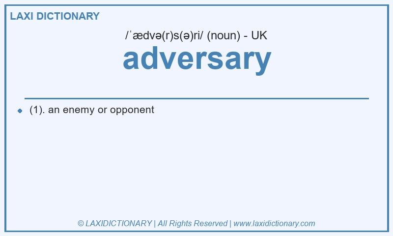 Definition adversary in British English