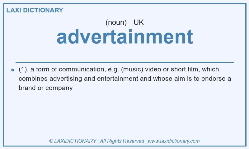 Definition advertainment in British English